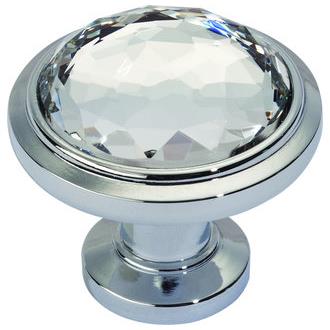 Atlas Homewares 343-CH Crystal Round Cabinet Knob in Polished Chrome